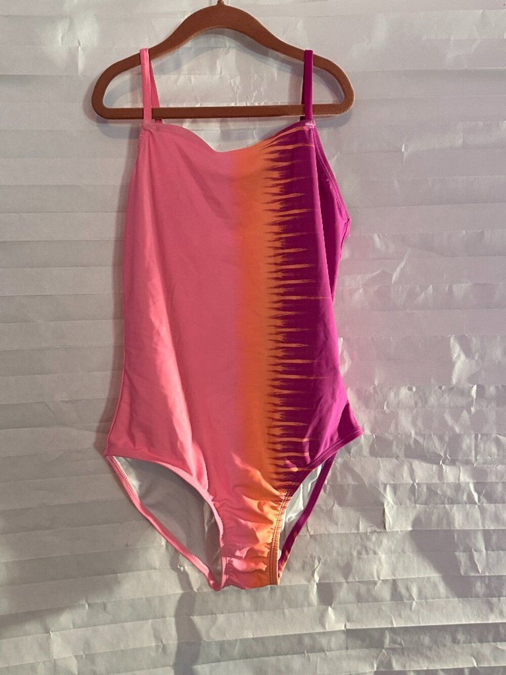 Old Navy Girls Bright Pink Orange One Piece Swimsuit XL